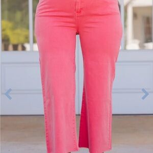 Chic Soul Vibrant Pink Ankle Jeans
